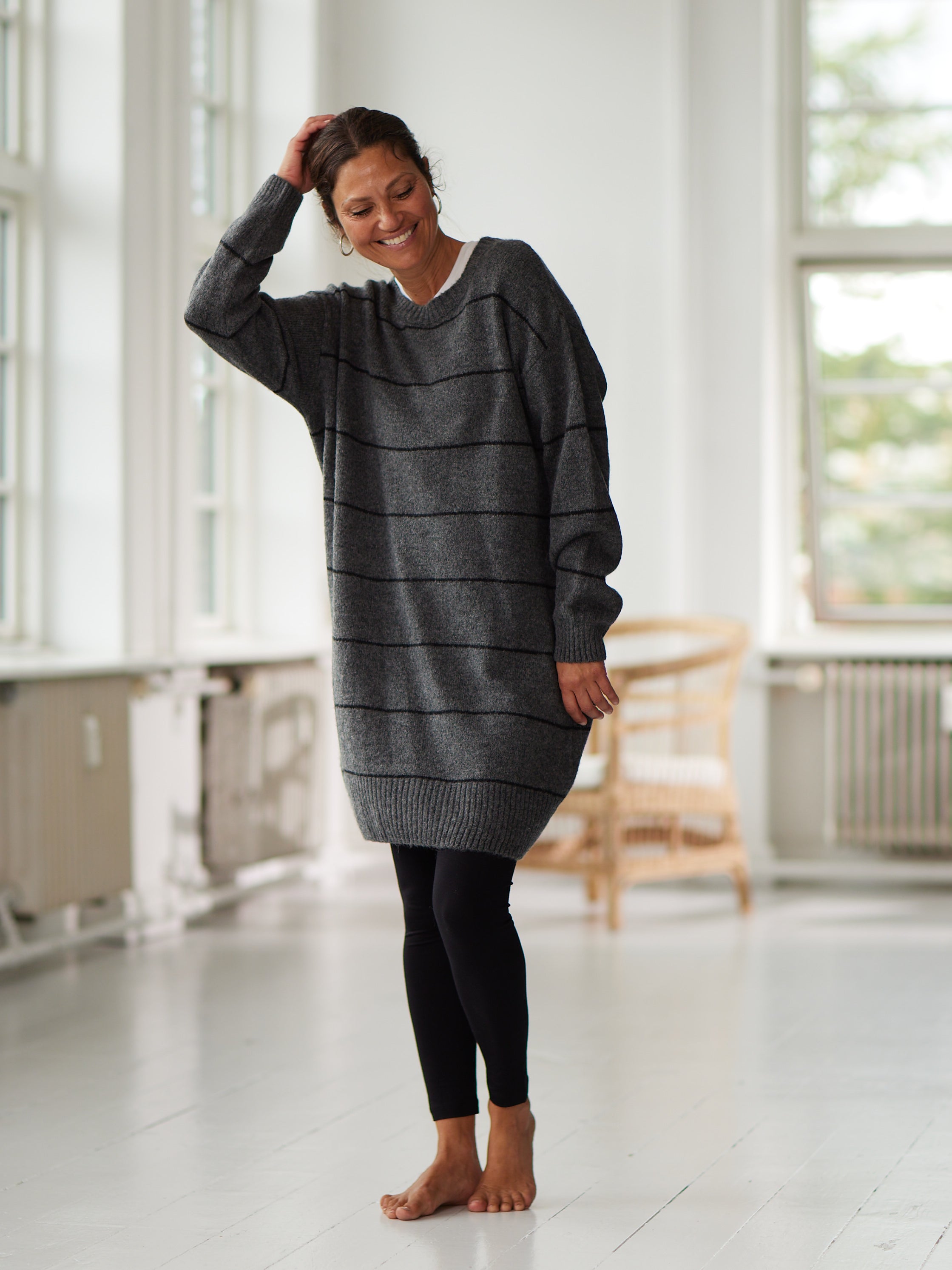 Comfy Copenhagen ApS Comfy Knit Dress Knit Black / Dark Grey Melange