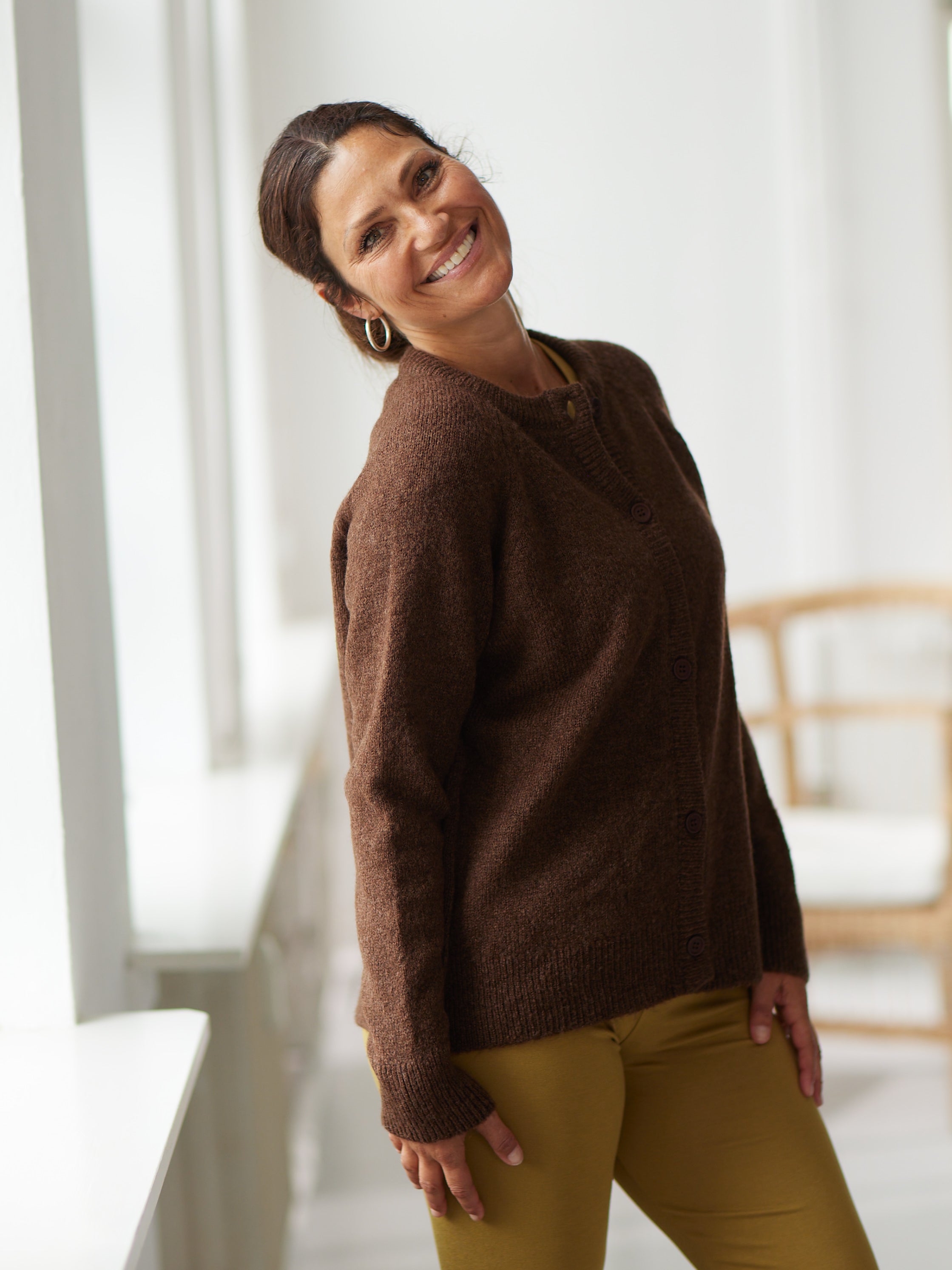 Comfy Copenhagen ApS Nice And Soft - Cardigan Knit Cardigan Coffee