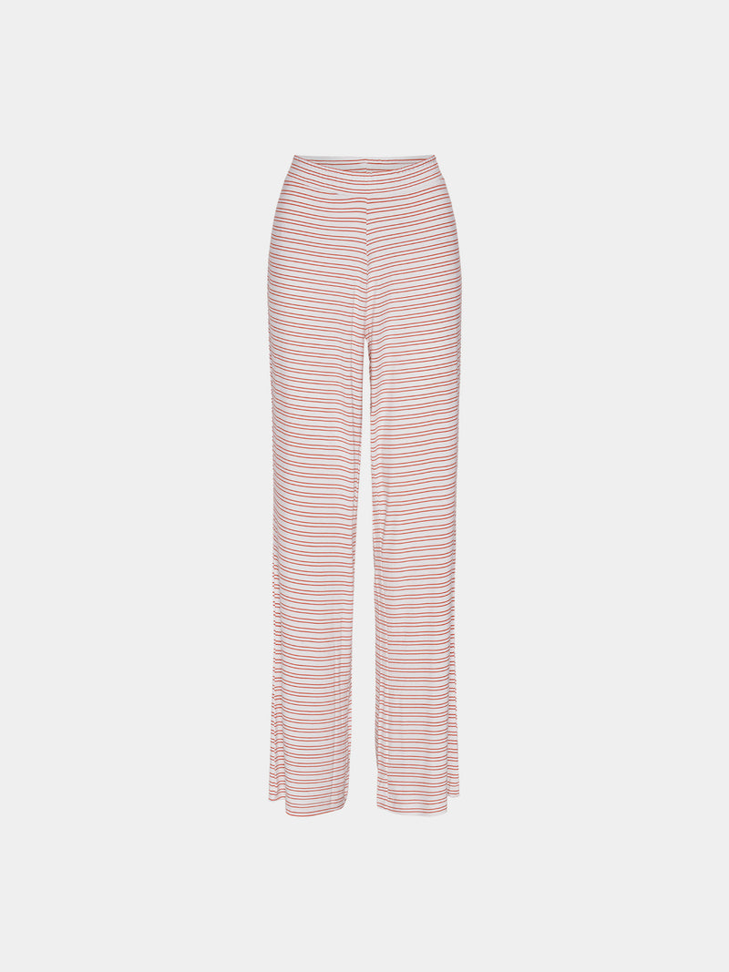 Comfy Copenhagen ApS Slow Feeling - Long Pants Redwood Small Stripe