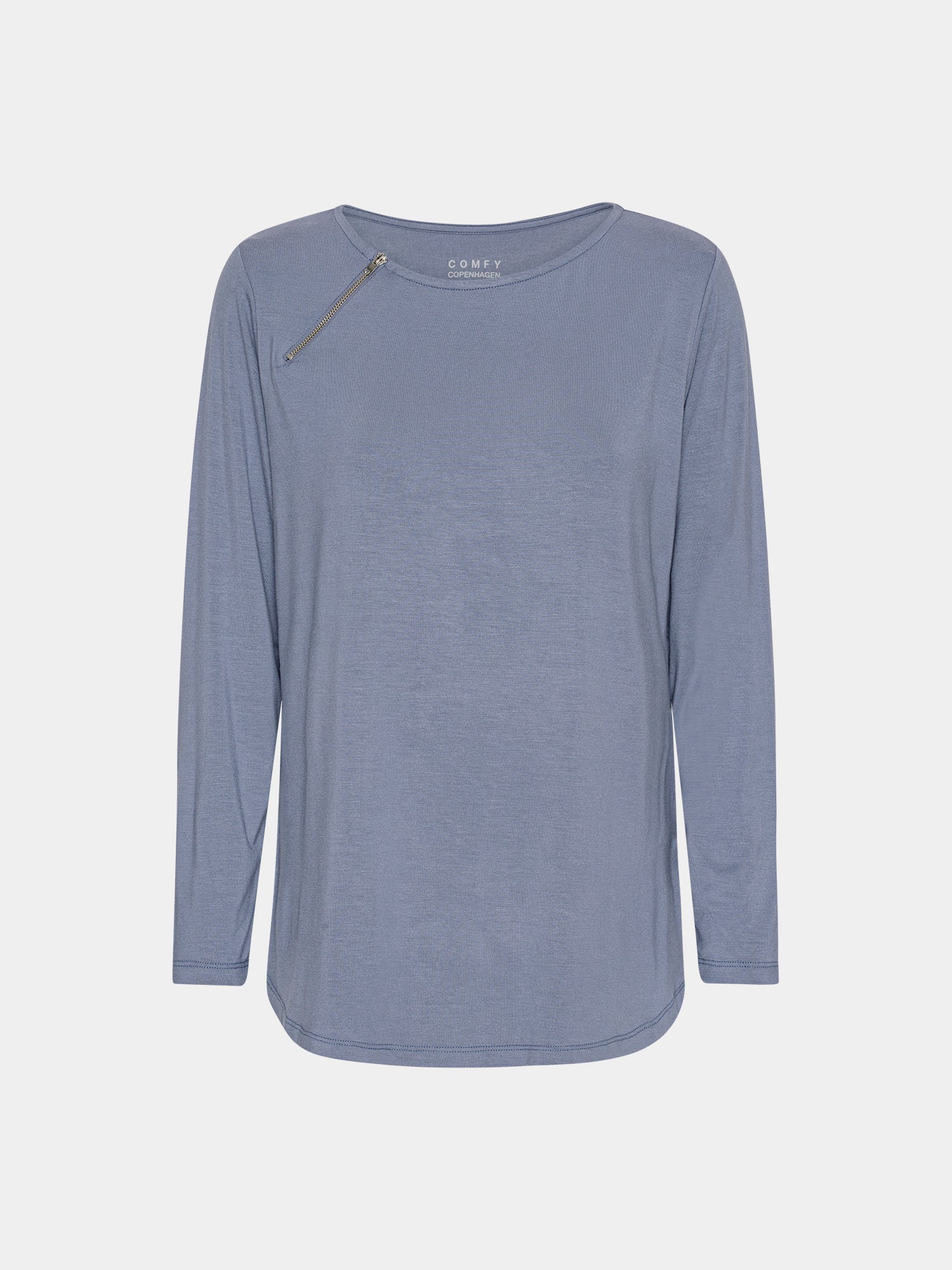 Comfy Copenhagen ApS Still Of The Night - Zipper Blouse Dusty Blue