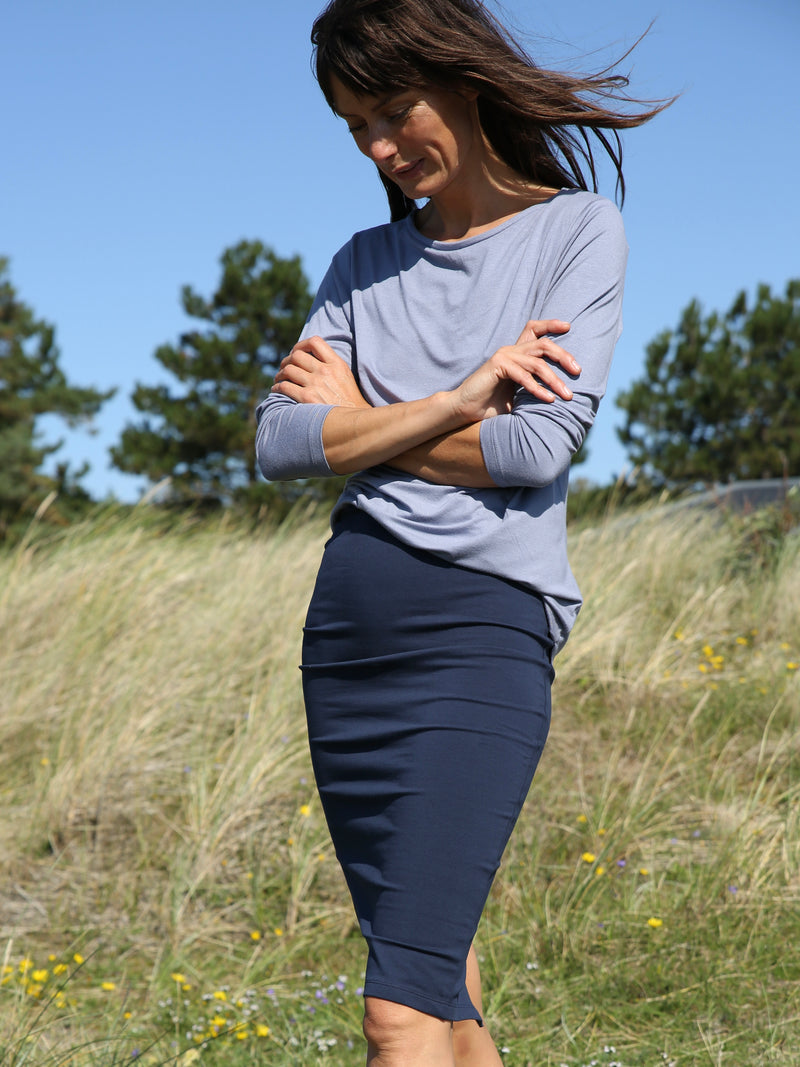 Comfy Copenhagen ApS Still Of The Night - Zipper Blouse Dusty Blue