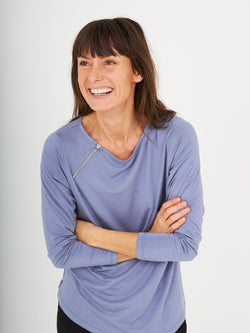 Comfy Copenhagen ApS Still Of The Night - Zipper Blouse Dusty Blue