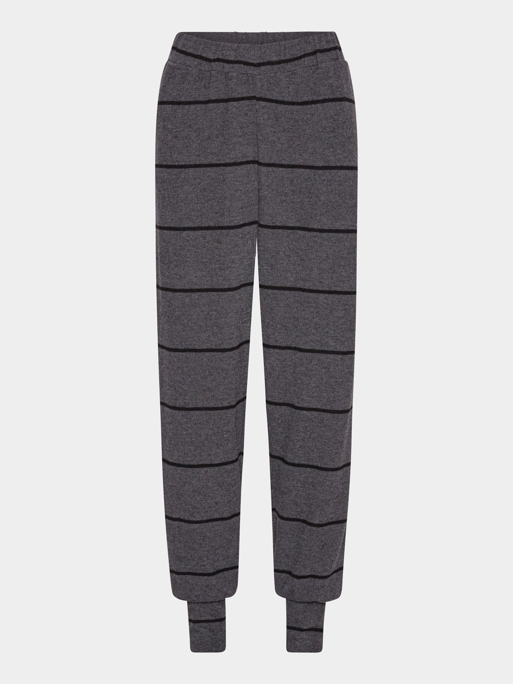 Comfy Copenhagen ApS Yoga Mood Pants Black / Dark Grey Melange Stripe